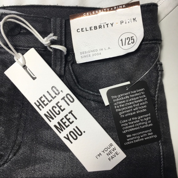 Celebrity Pink High Rise Gray Frayed Jean Shorts - Picture 3 of 8